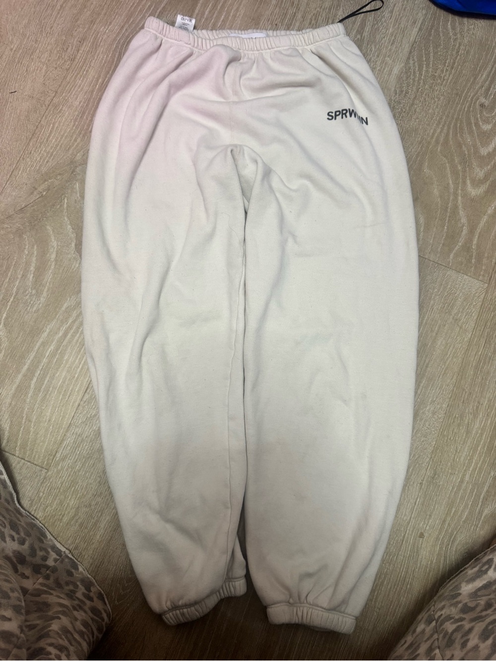 Cream Fleece Jogger Bottoms
